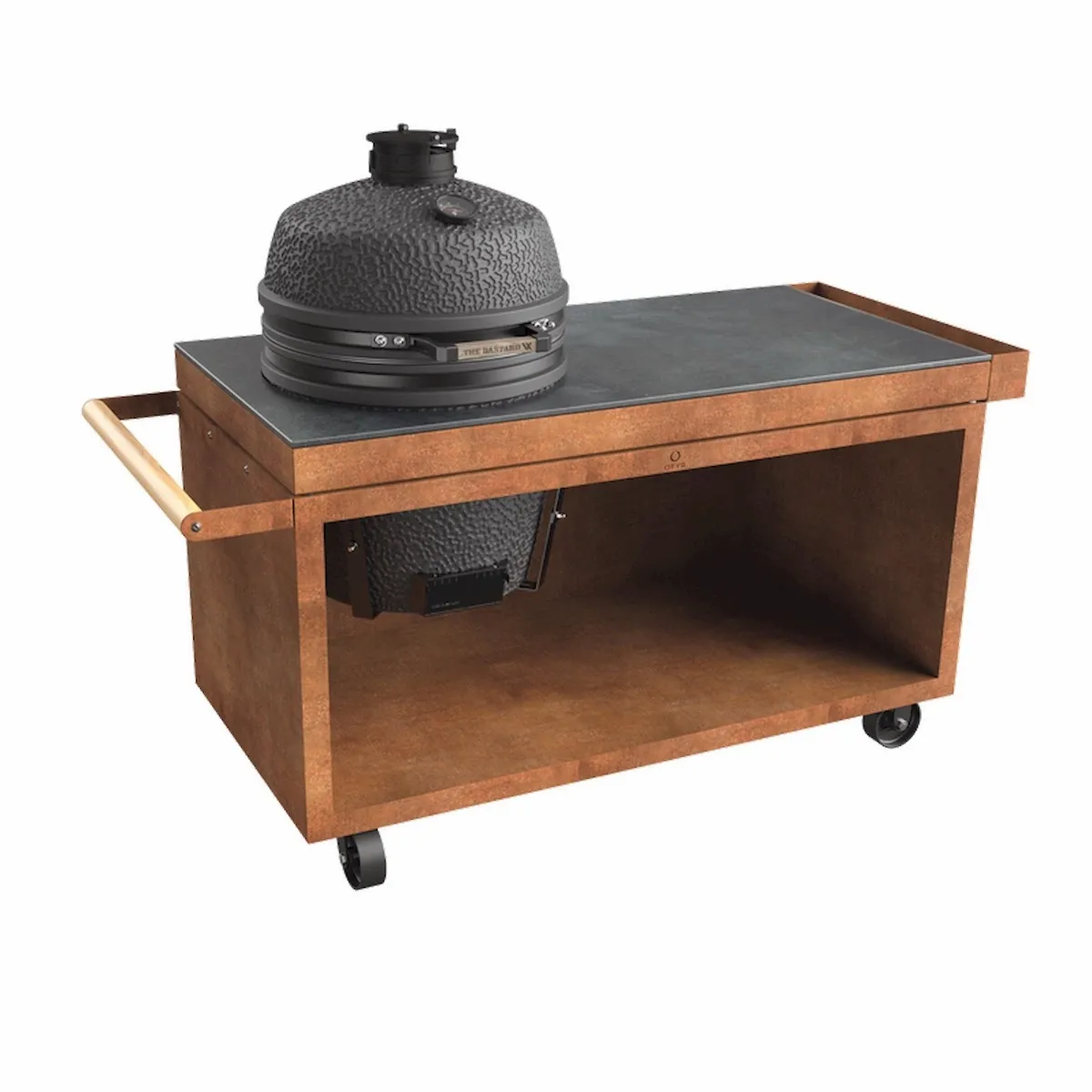 Ofyr Kamado Tafel 150 Pro+ Corten Donker Grijs Keramiek 