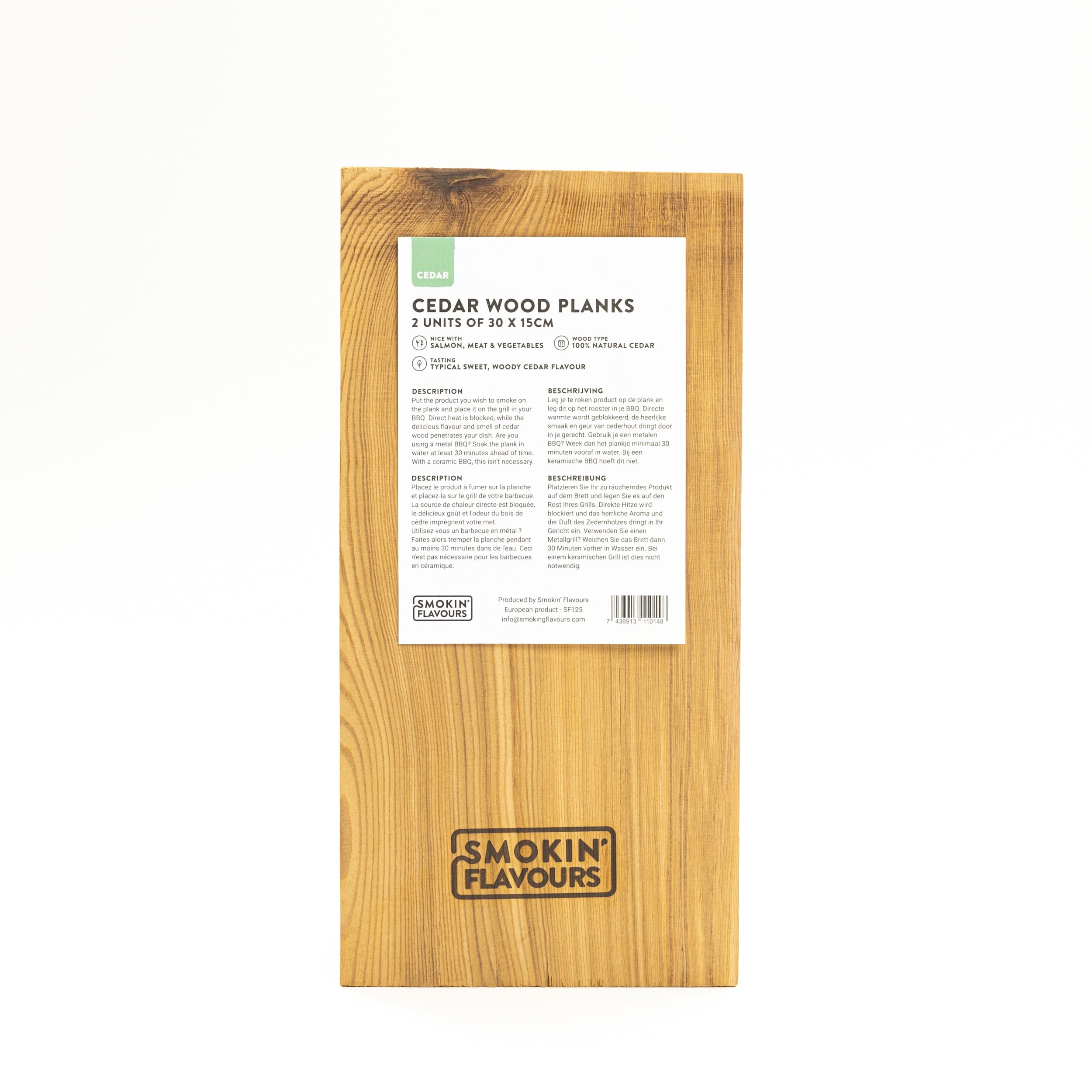 Smokin' Flavours Cederhouten Planken | Set Van 2 | 30X15X1,1Cm