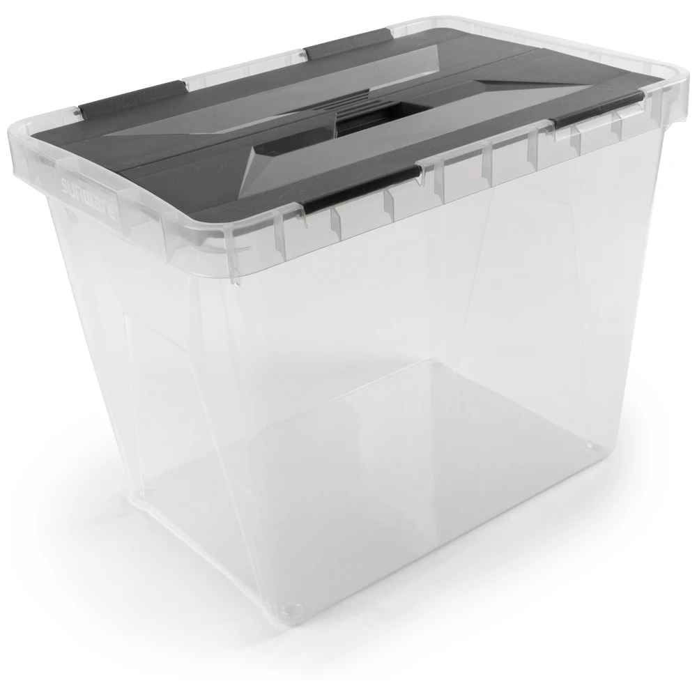 Sunware Onyx Opbergbox 25L Transparant Antraciet 424X281X313Mm