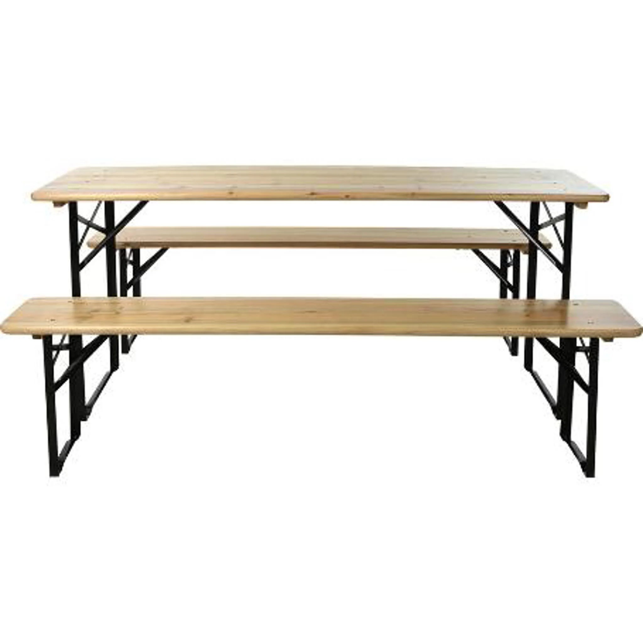 Tuintafel Met Banken Opvouwbaar Metaal Met Hout