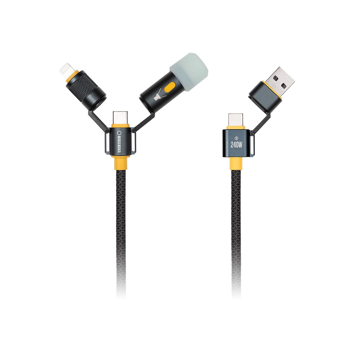 WakaWaka Connect Pro 5-in-1 USB Kabel 240W Met Zaklampje