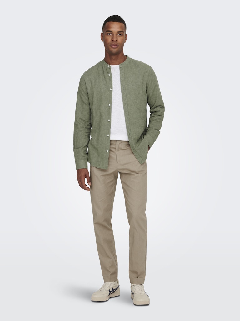 Only & Sons Caiden Life Ls Linen Blend Mao Heren
