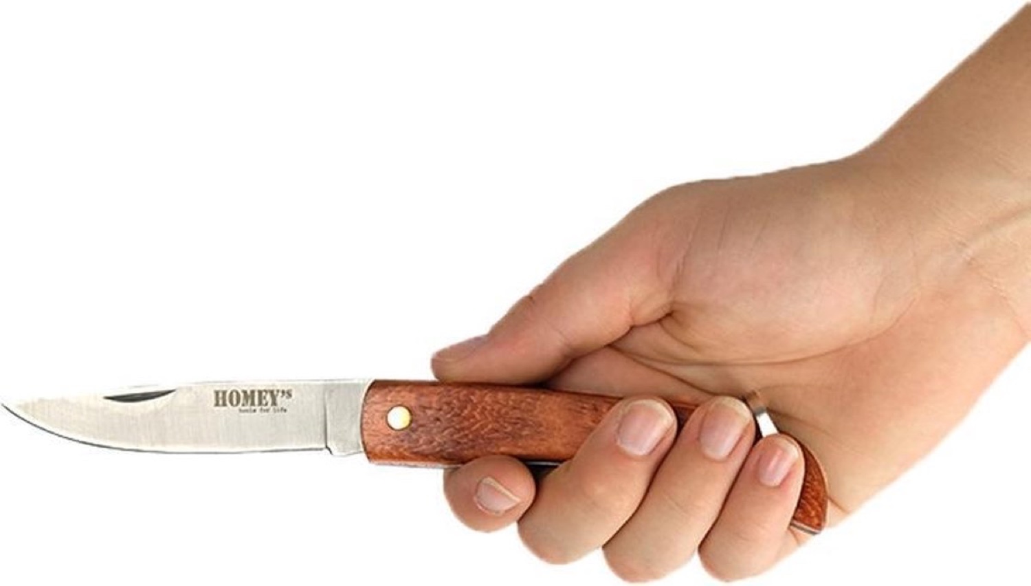 Homey's Zakmes Standby K4 - RVS/Rozenhout - 19cm