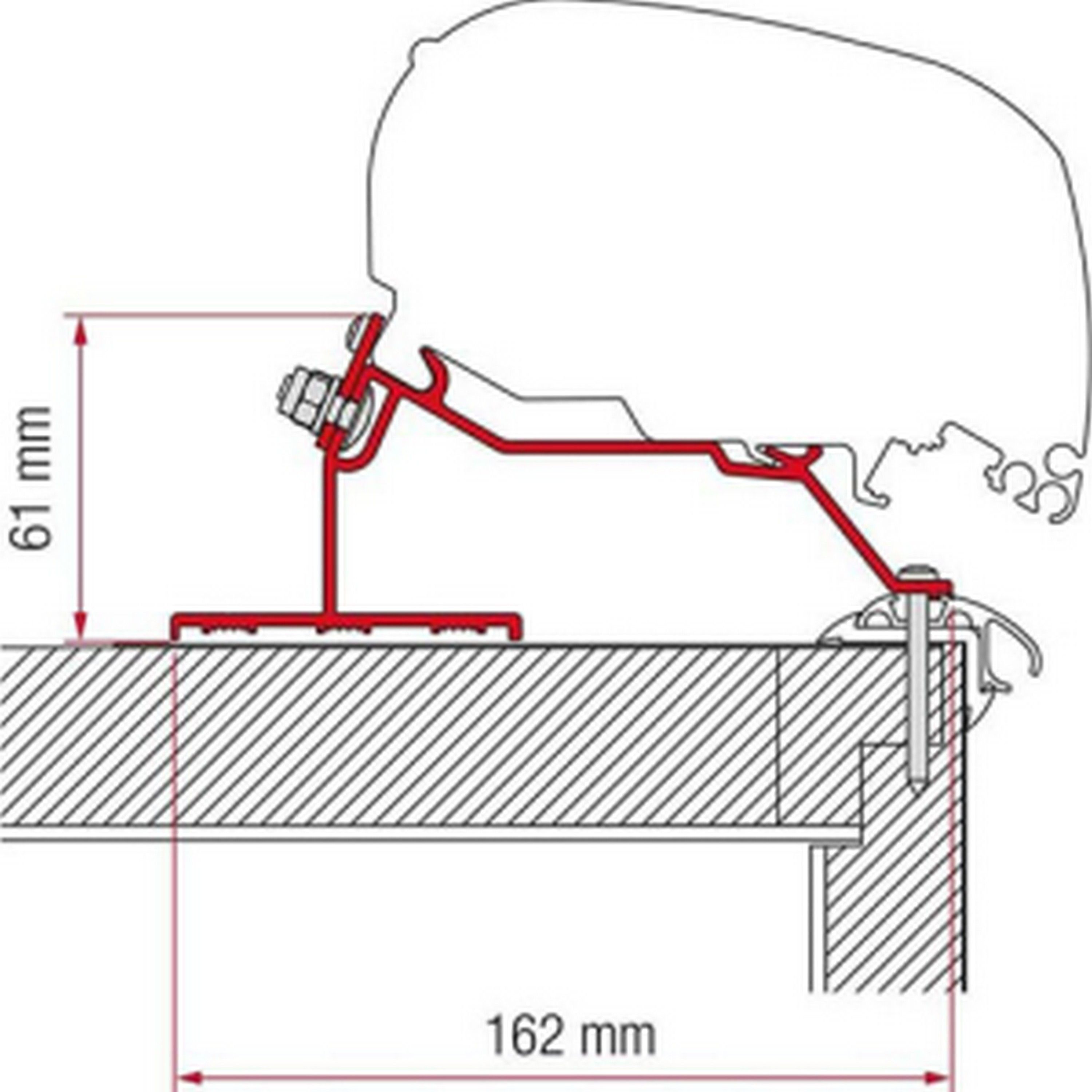 Fiamma Adapter F80 Caravan Roof 320