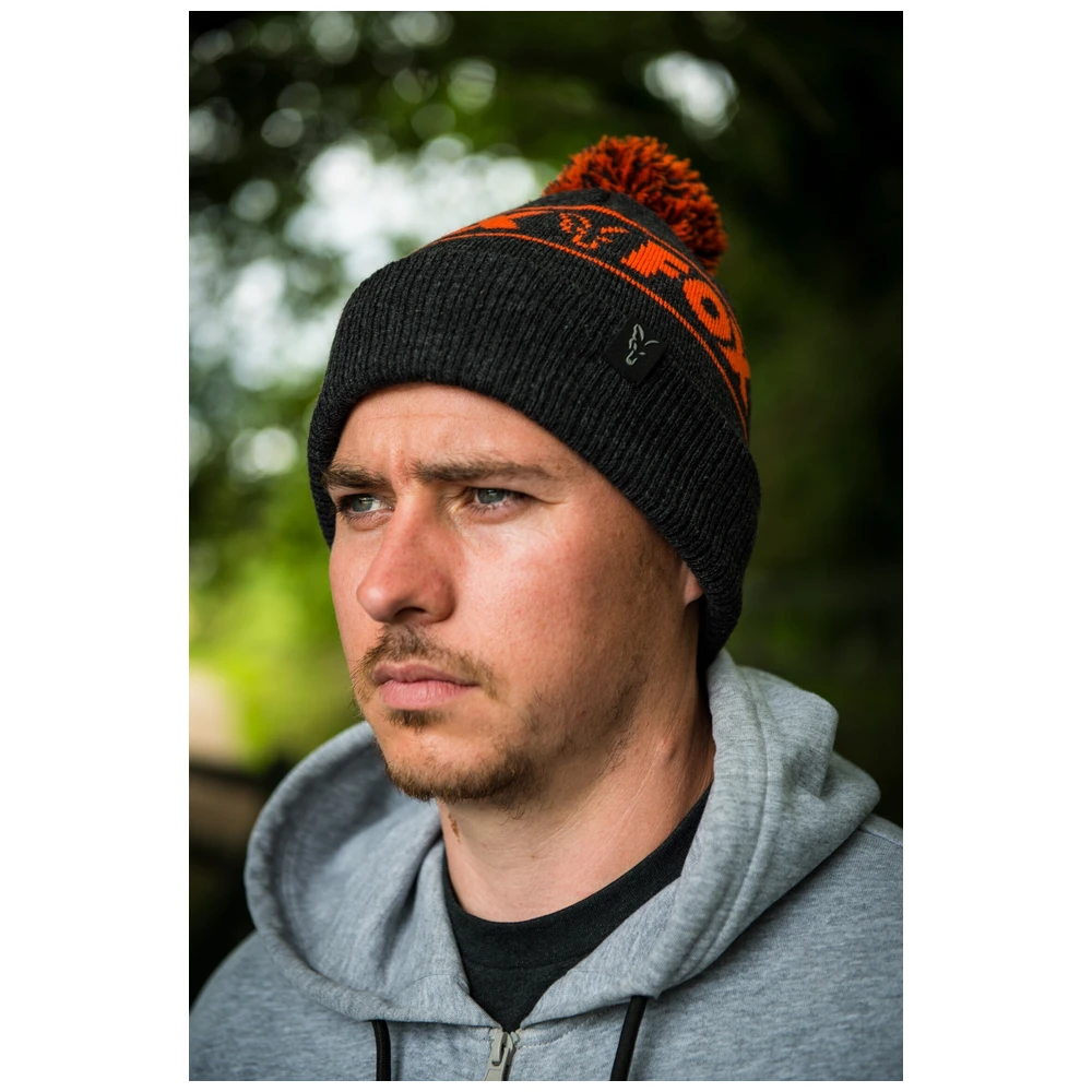 Fox Collection Bobble Hat Black/Orange