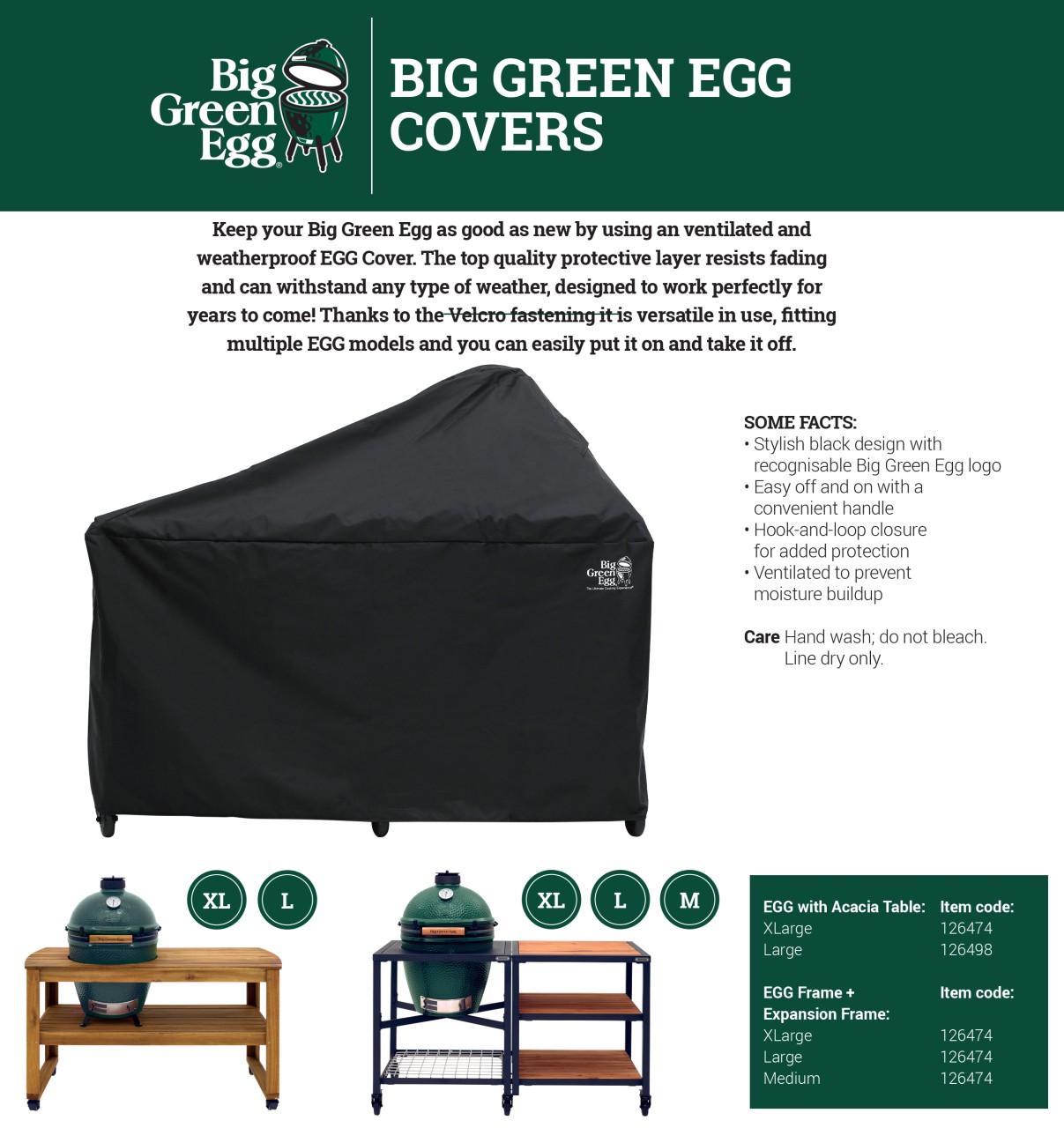 Big Green Egg Cover Egg Frame + Expansion Frame Or Table
