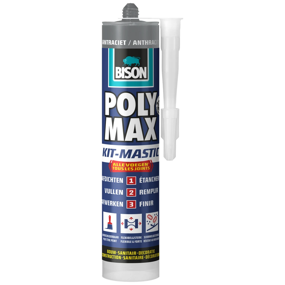 Bison Poly Max¬¨√Ü Kit Antraciet Koker 280 ML