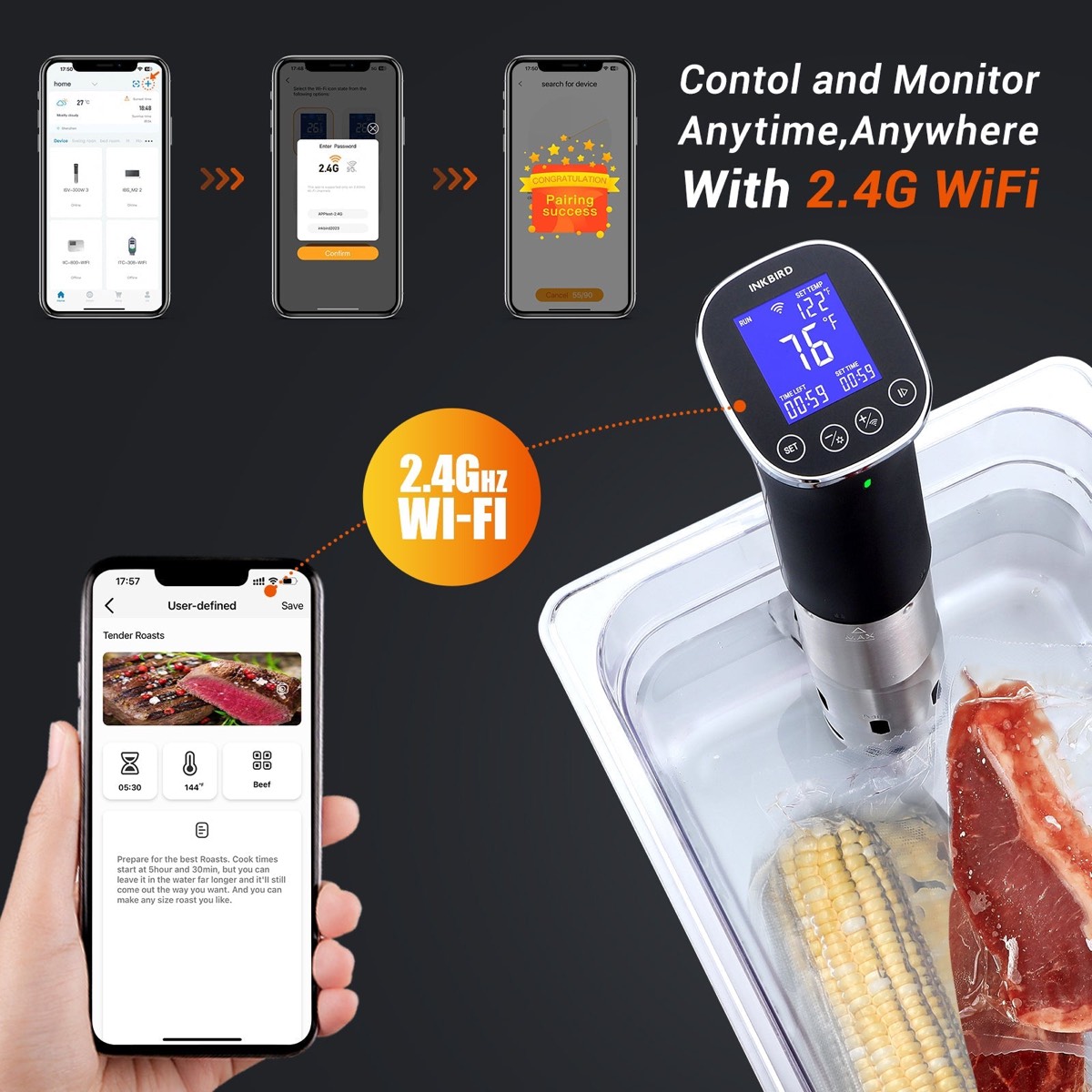 Inkbird Wi-Fi Sous Vide Cooker Isv-300W Eu Plug 220V