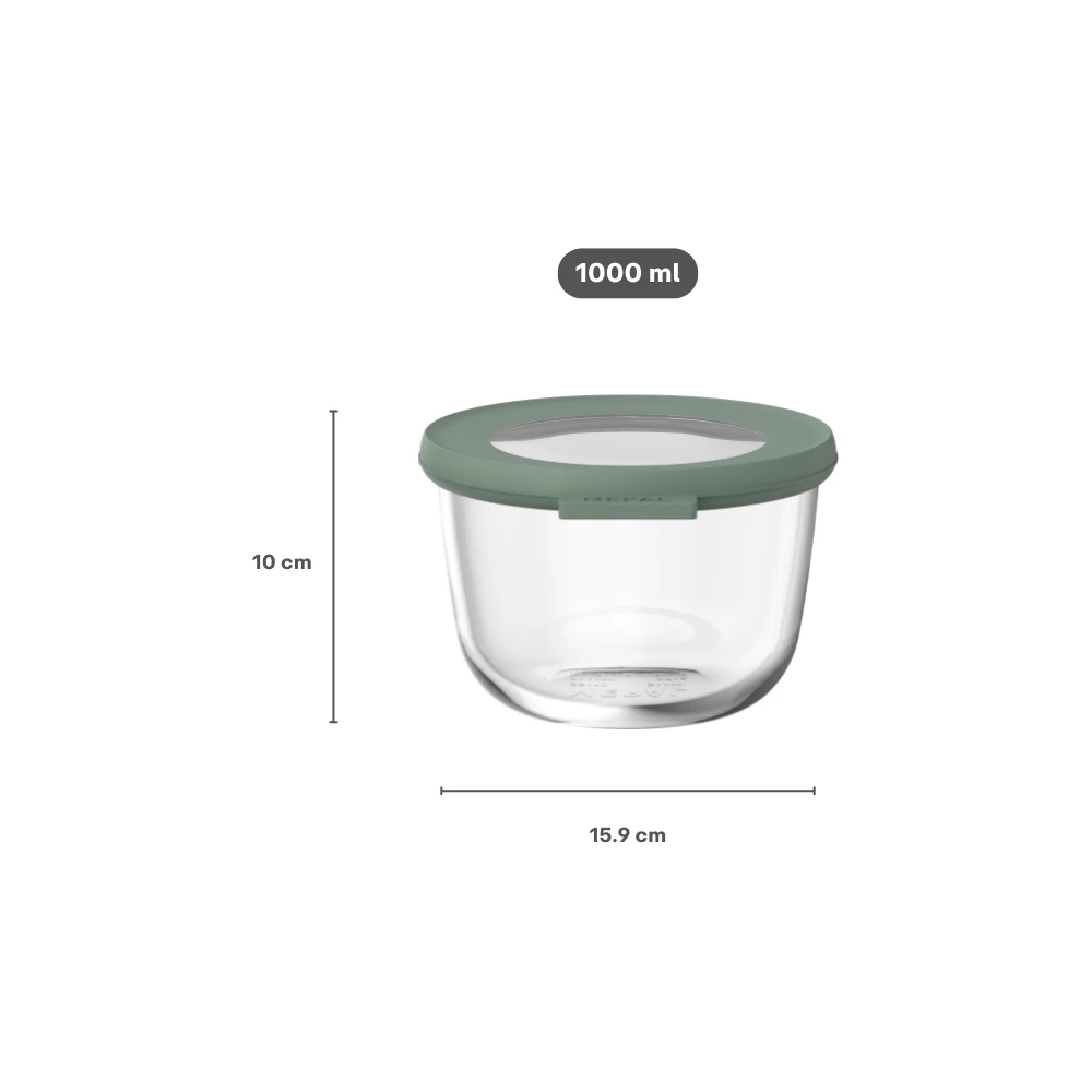 Mepal Glazen Multikom Cirqula Rond 1000 Ml - Nordic Sage