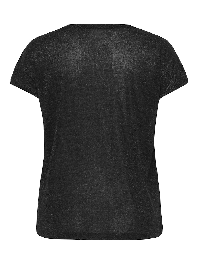 Only Carmakoma Silvery S/S V Neck Lurex Top Dames