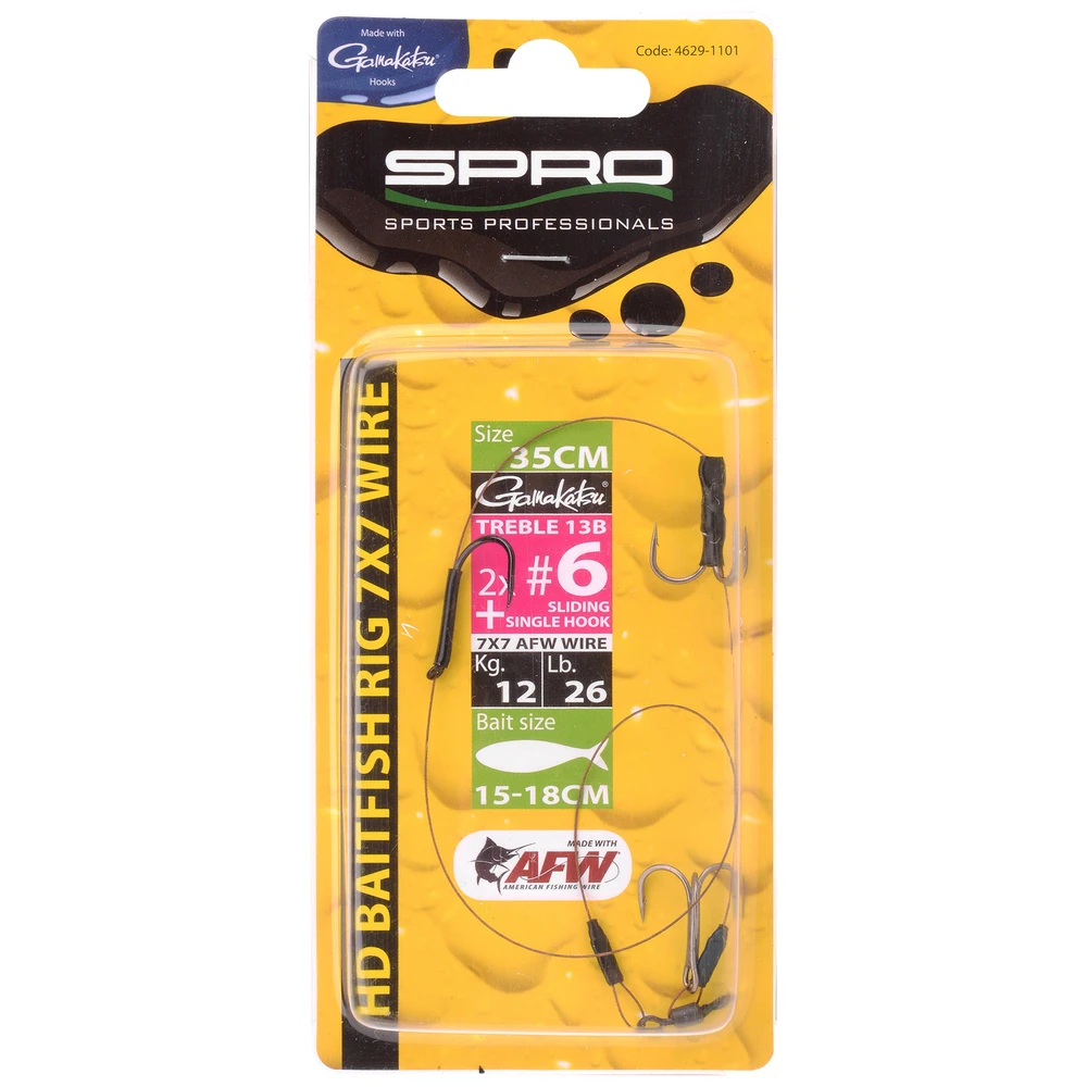 Spro Hdbaitf Rig 12Kg 35Cm Size 6+Slider Hook