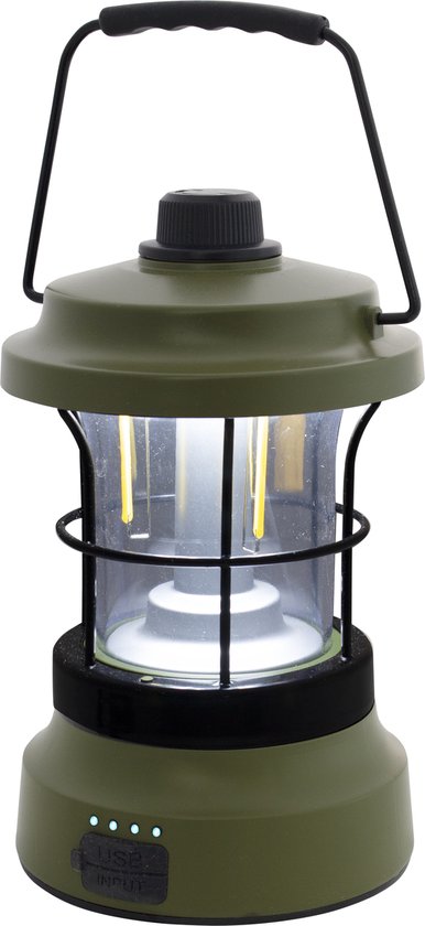 Eurotrail Retro Oplaadbare Windlamp - Olive