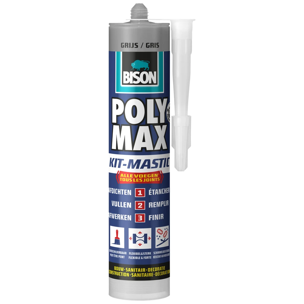 Bison Poly Max¬¨√Ü Kit Grijs Koker 280 ML