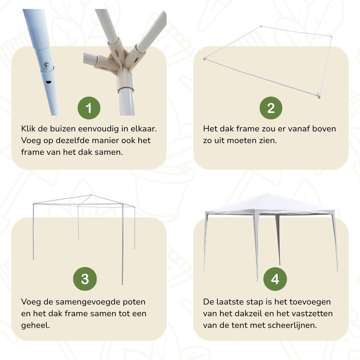 Kinzo Partytent 3 X 3 Meter - Wit