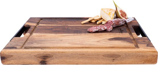 Pure Rose Wood Steakplank 40 x 30 Cm Met Sapgoot en Handvatten