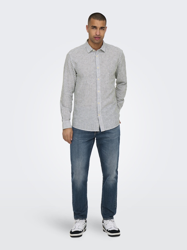 Only & Sons Caiden LS Stripe Linen Shirt 660 Heren