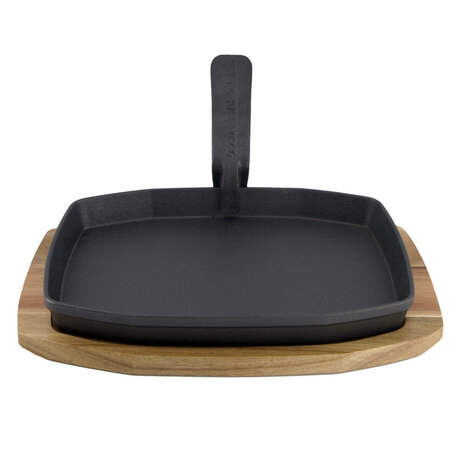 The Bastard Cast Iron Sizzling Plate & Holder 21 X 28 Cm