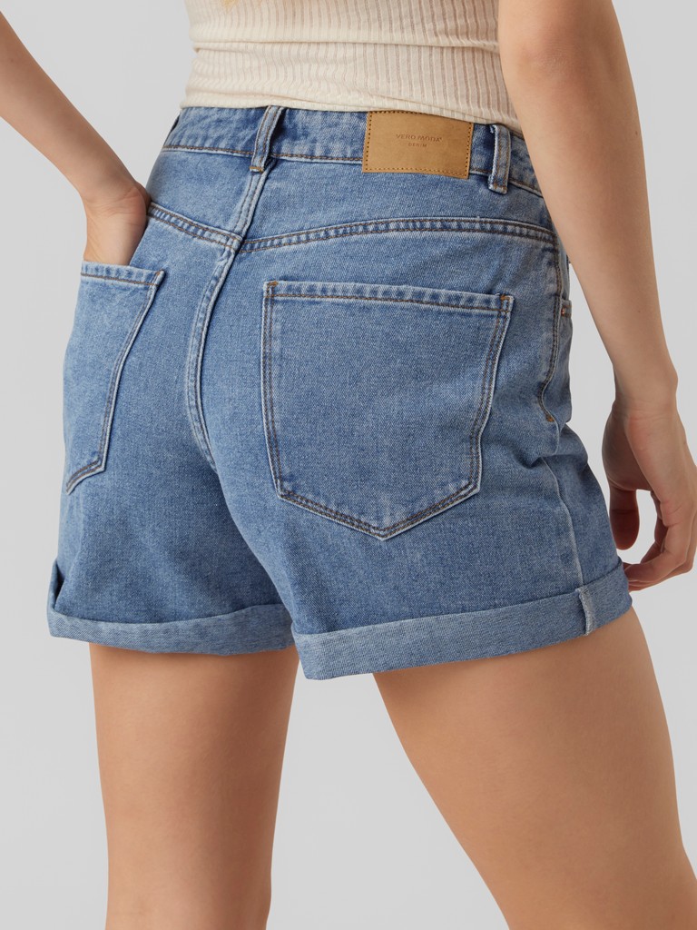 Vero Moda Zuri Hr Loose Denim Shorts Mix Ga Dames