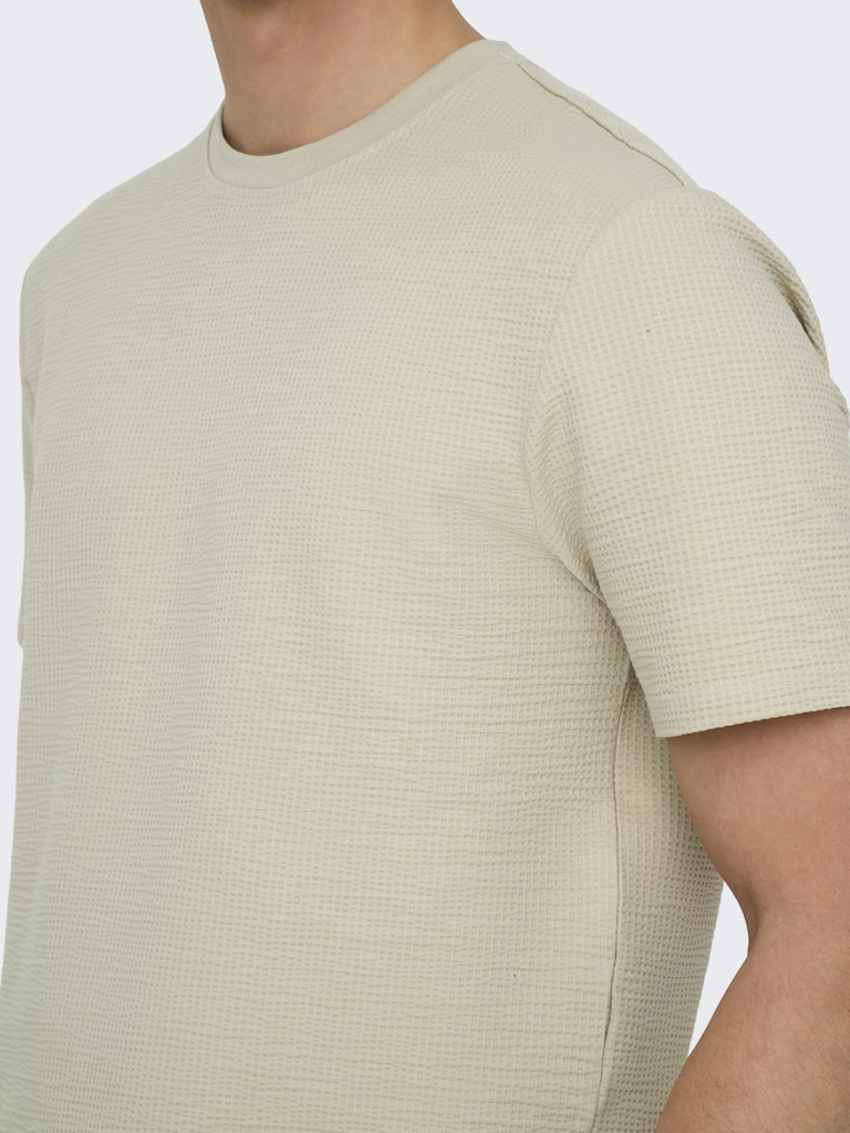 Only & Sons Kian Life Reg Seersucker SS Tee Heren