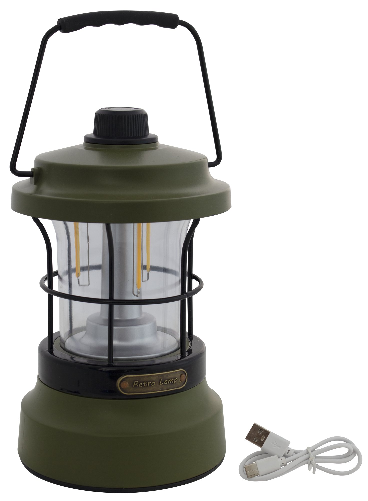Eurotrail Retro Oplaadbare Windlamp - Olive