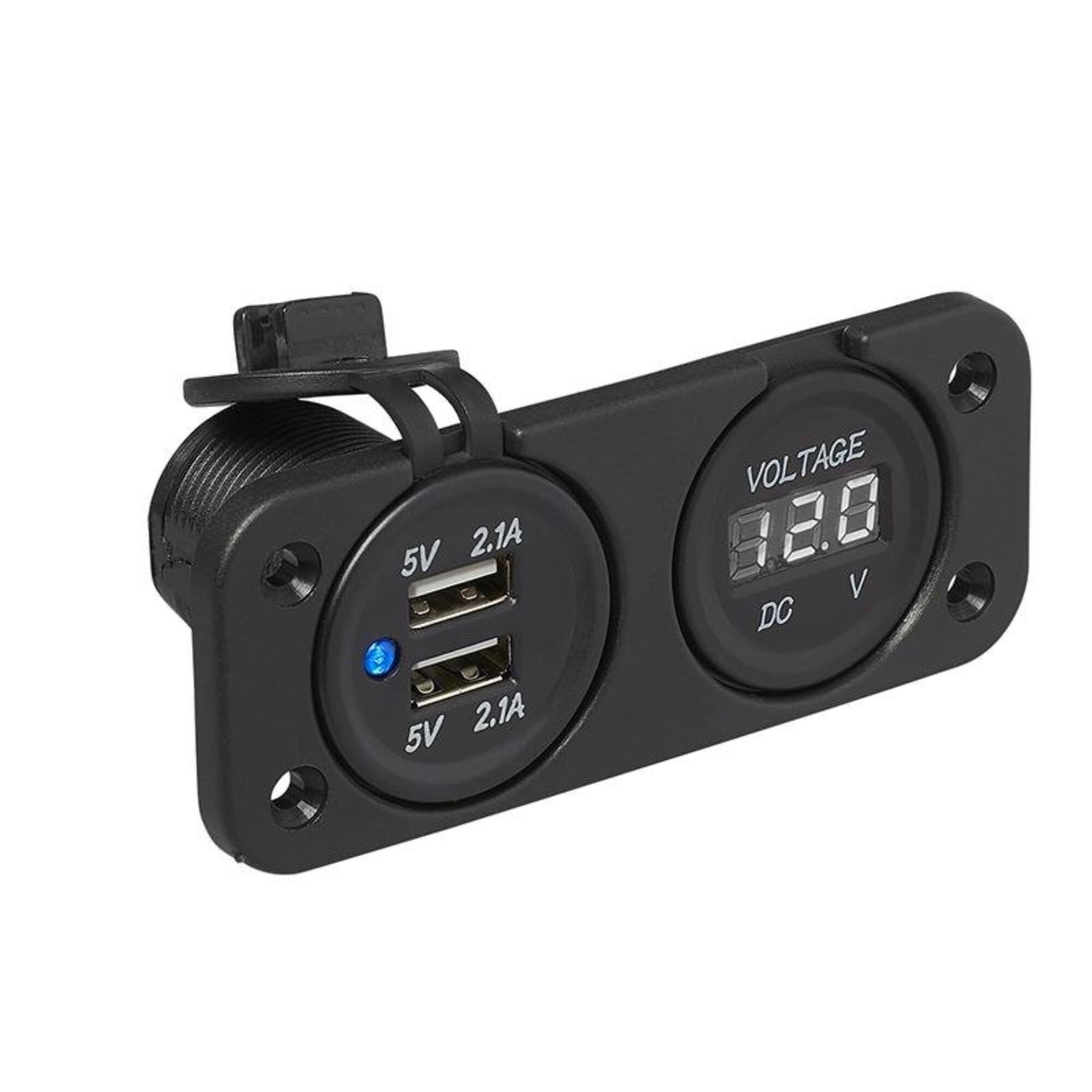 ProPlus Inbouw Kit: Voltmeter 6-30V + Usb Poort Dubbel 2X2100mA 