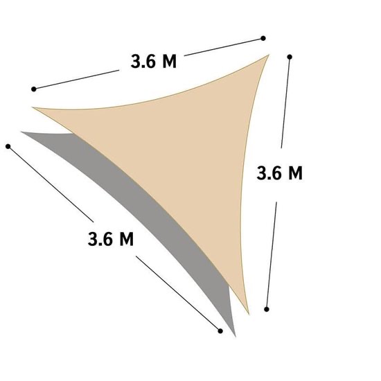 Lifetime Garden Driehoekig Schaduwdoek 3,6 X 3,6 X 3,6 Meter - Assorti