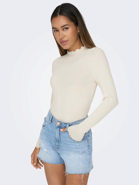 JDY Fransiska Lange Mouw Highneck Top Jrs Dames