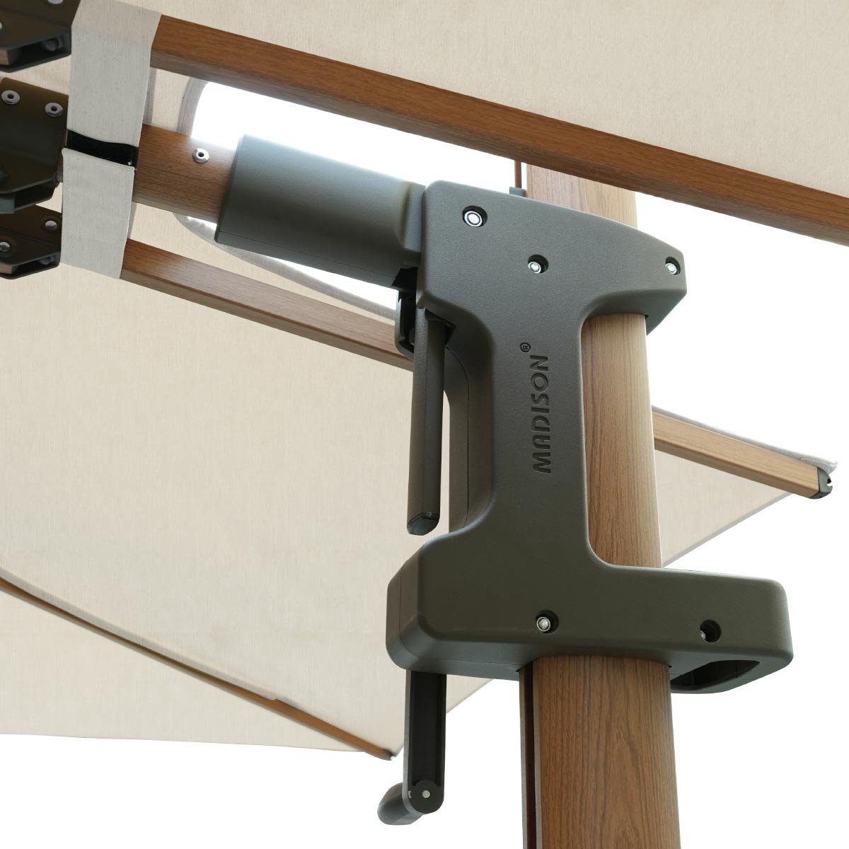 Madison Parasol Braga Teak 355X300 Olifin Mellow Champagne