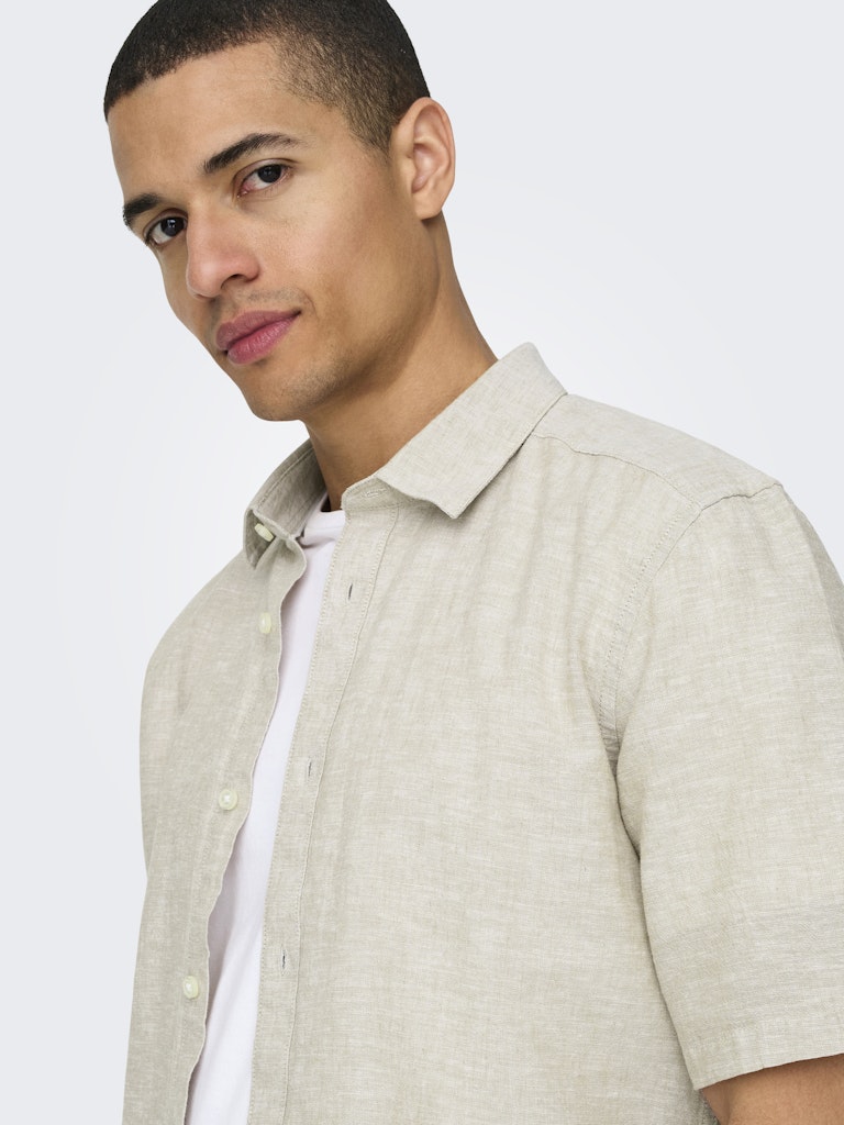 Only & Sons Caiden Life SS Solid Linen Blend Heren