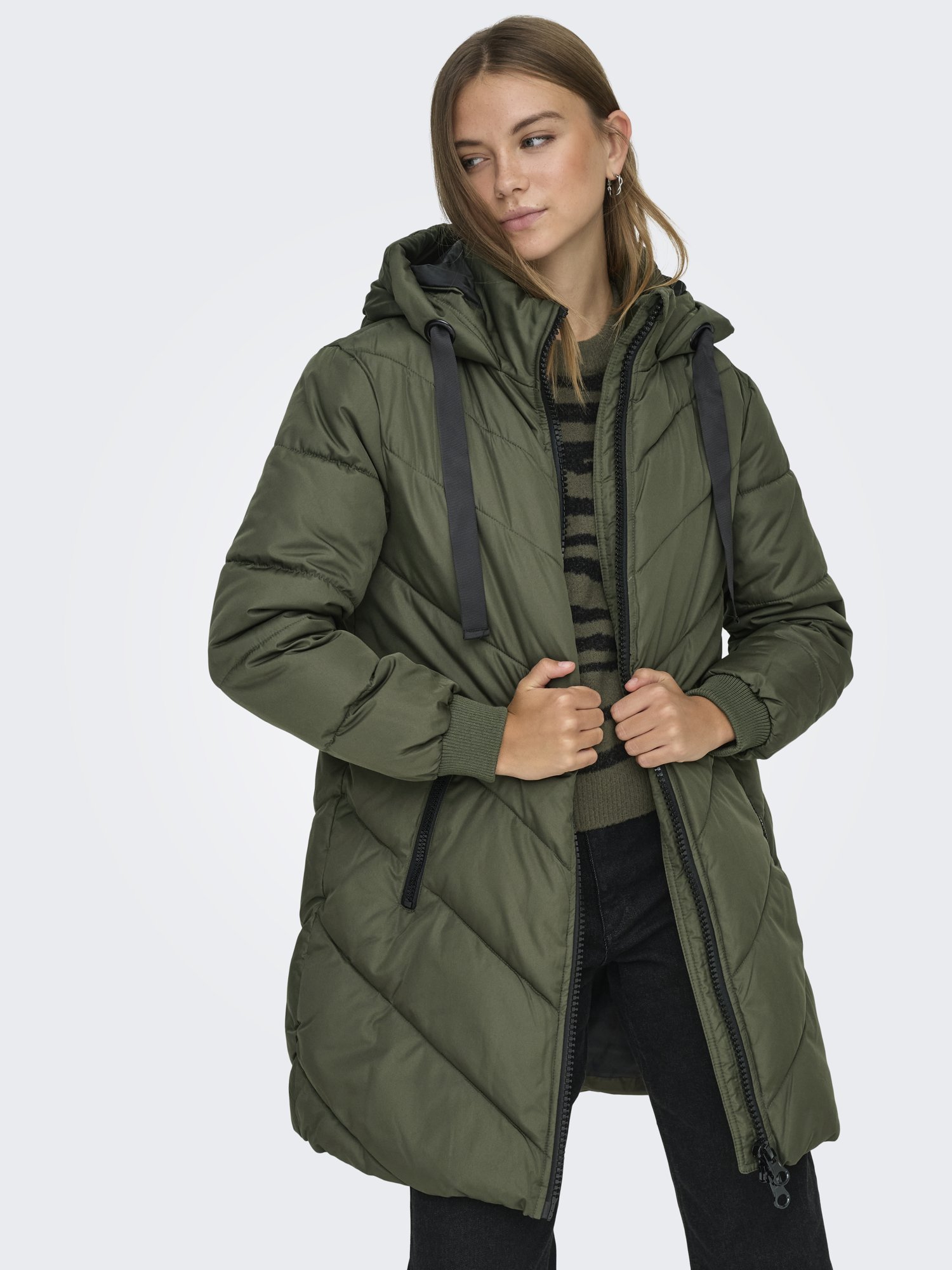 Jacqueline DE Yong Skylar Padded Hood Jas Dames