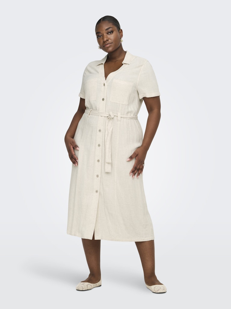 Only Carmakoma Siesta Ss Lin Bl Shirt Dress Pnt Dames
