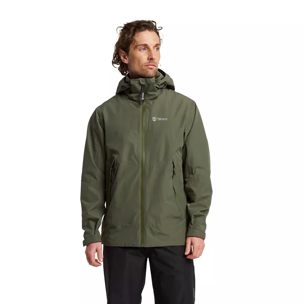 Pioneer Camp Regenjas voor heren, waterdicht, ademend, outdoorjas met capuchon, 4 zakken, grijs, XL